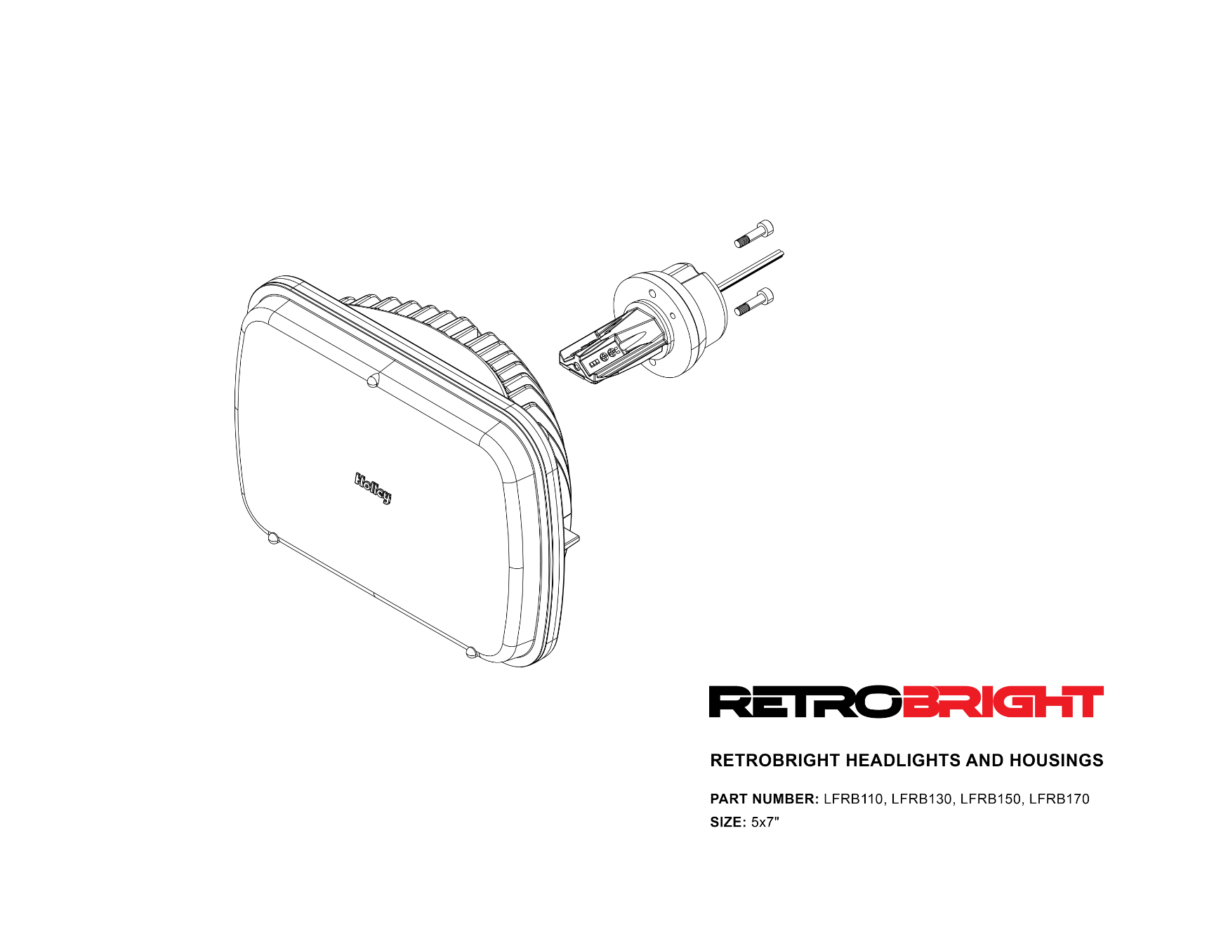 LED Forward Facing Light Yellow Lens 5 Inch x 7 Inch Rectangle Modern-Tech Upgrade For Old-School Sealed Beam Headlight Systems Utilizes 5700K Bulb Sold Individually RetroBright