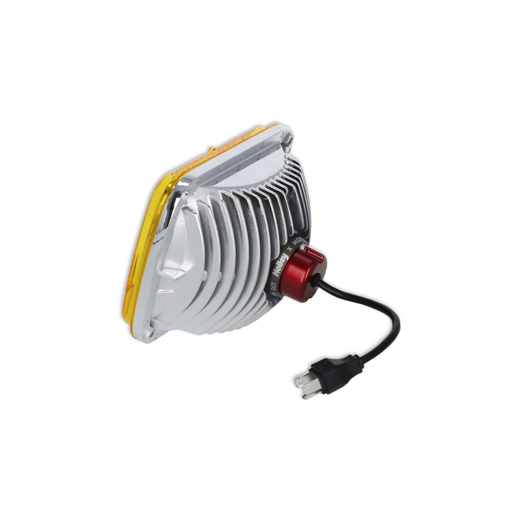 LED Forward Facing Light Yellow Lens 5 Inch x 7 Inch Rectangle Modern-Tech Upgrade For Old-School Sealed Beam Headlight Systems Utilizes 5700K Bulb Sold Individually RetroBright