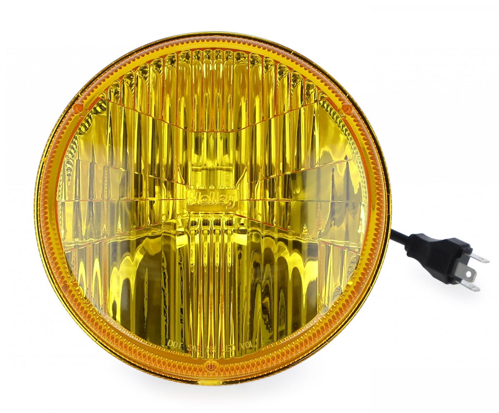 LED Forward Facing Light Yellow Lens 7 Inch Round Modern-Tech Upgrade For Old-School Sealed Beam Headlight Systems Utilizes 5700K Bulb Sold Individually RetroBright