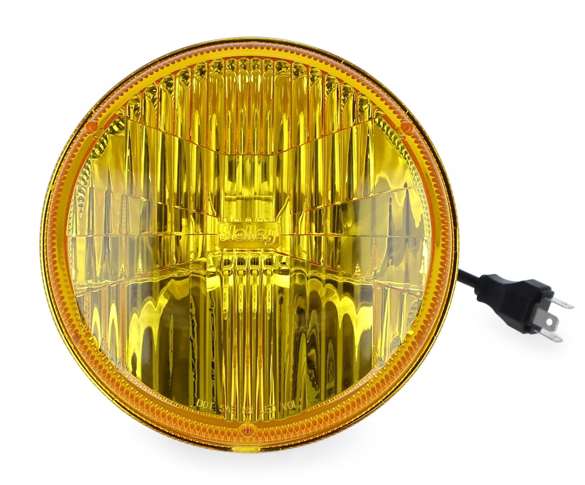 LED Forward Facing Light Yellow Lens 7 Inch Round Modern-Tech Upgrade For Old-School Sealed Beam Headlight Systems Utilizes 5700K Bulb Sold Individually RetroBright