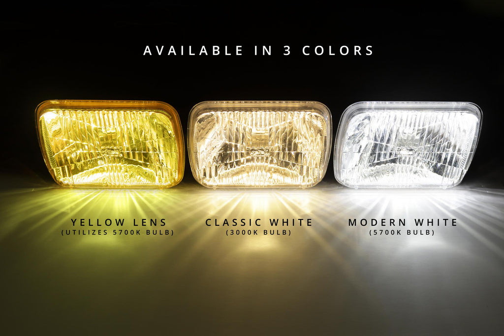 LED Forward Facing Light Classic White (3000K) 5 Inch x 7 Inch Rectangle Modern-Tech Upgrade For Old-School Sealed Beam Headlight Systems Sold Individually RetroBright