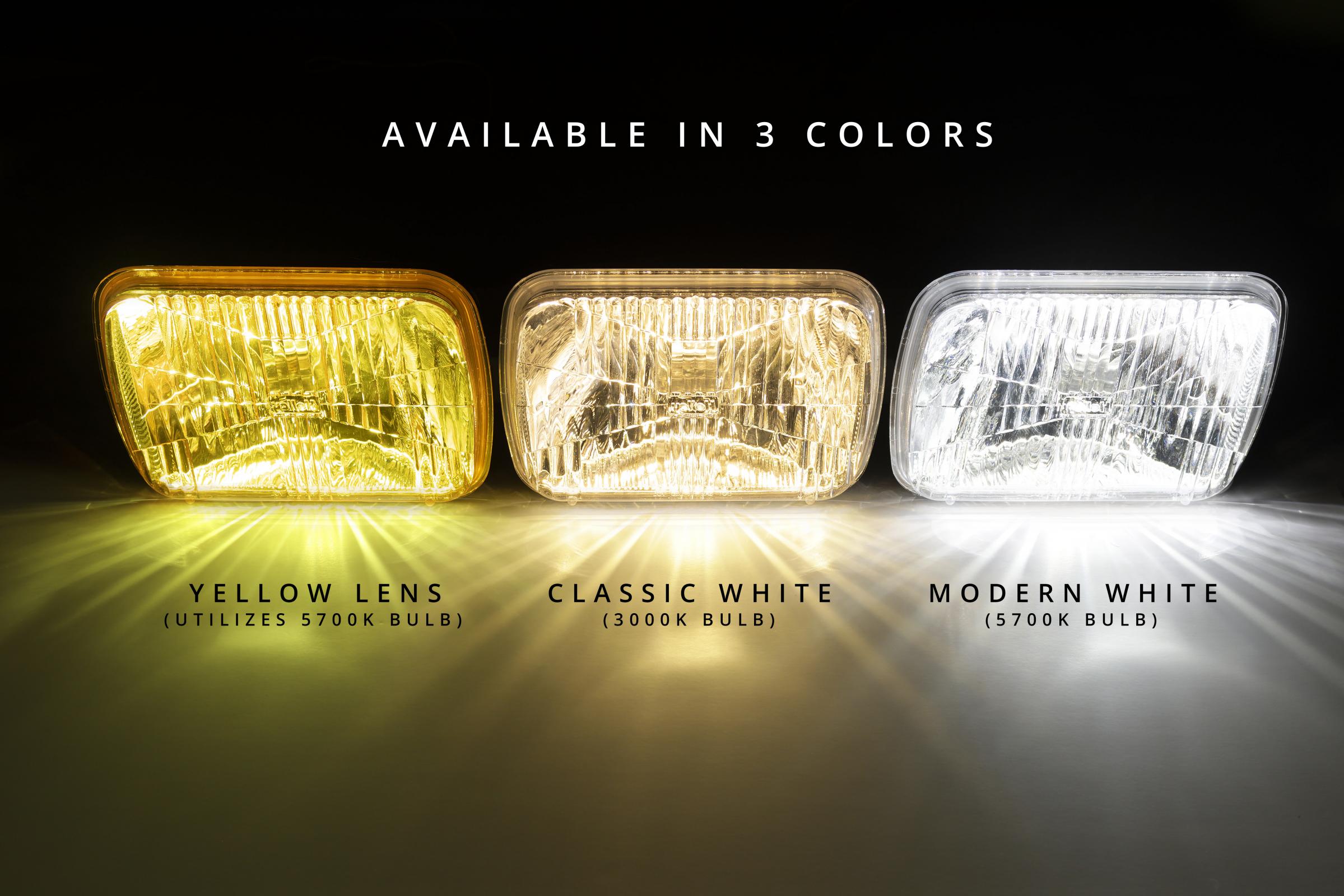 LED Forward Facing Light Classic White (3000K) 5 Inch x 7 Inch Rectangle Modern-Tech Upgrade For Old-School Sealed Beam Headlight Systems Sold Individually RetroBright