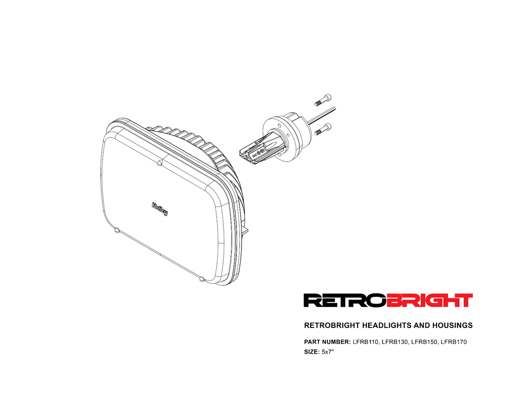 LED Forward Facing Light Modern White (5700K) 5 Inch x 7 Inch Rectangle Modern-Tech Upgrade For Old-School Sealed Beam Headlight Systems Sold Individually RetroBright