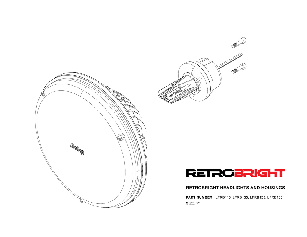 LED Forward Facing Light Modern White (5700K) 7 Inch Round Modern-Tech Upgrade For Old-School Sealed Beam Headlight Systems Sold Individually RetroBright