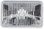LED F-Light Clear Lens Housing Only  Sold Individually 4 Inch x 6 Inch Rectangle Modern-Tech Upgrade For Old-School Sealed Beam Headlight Systems Bulb Sold Separately RetroBright