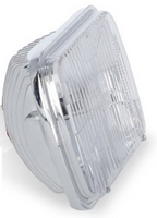 LED F-Light Clear Lens Housing Only  Sold Individually 5 Inch x 7 Inch Rectangle Modern-Tech Upgrade For Old-School Sealed Beam Headlight Systems Bulb Sold Separately RetroBright