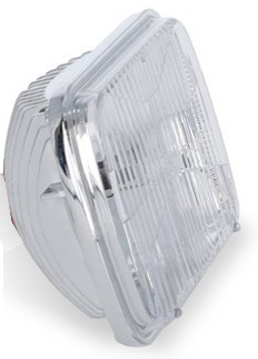 LED F-Light Clear Lens Housing Only  Sold Individually 5 Inch x 7 Inch Rectangle Modern-Tech Upgrade For Old-School Sealed Beam Headlight Systems Bulb Sold Separately RetroBright