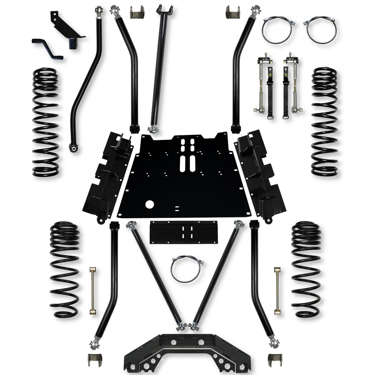 3.5 Inch X-Factor X2 Flat-Belly Long-Arm Suspension System For Jeep Wrangler LJ With No Shocks Rock Krawler