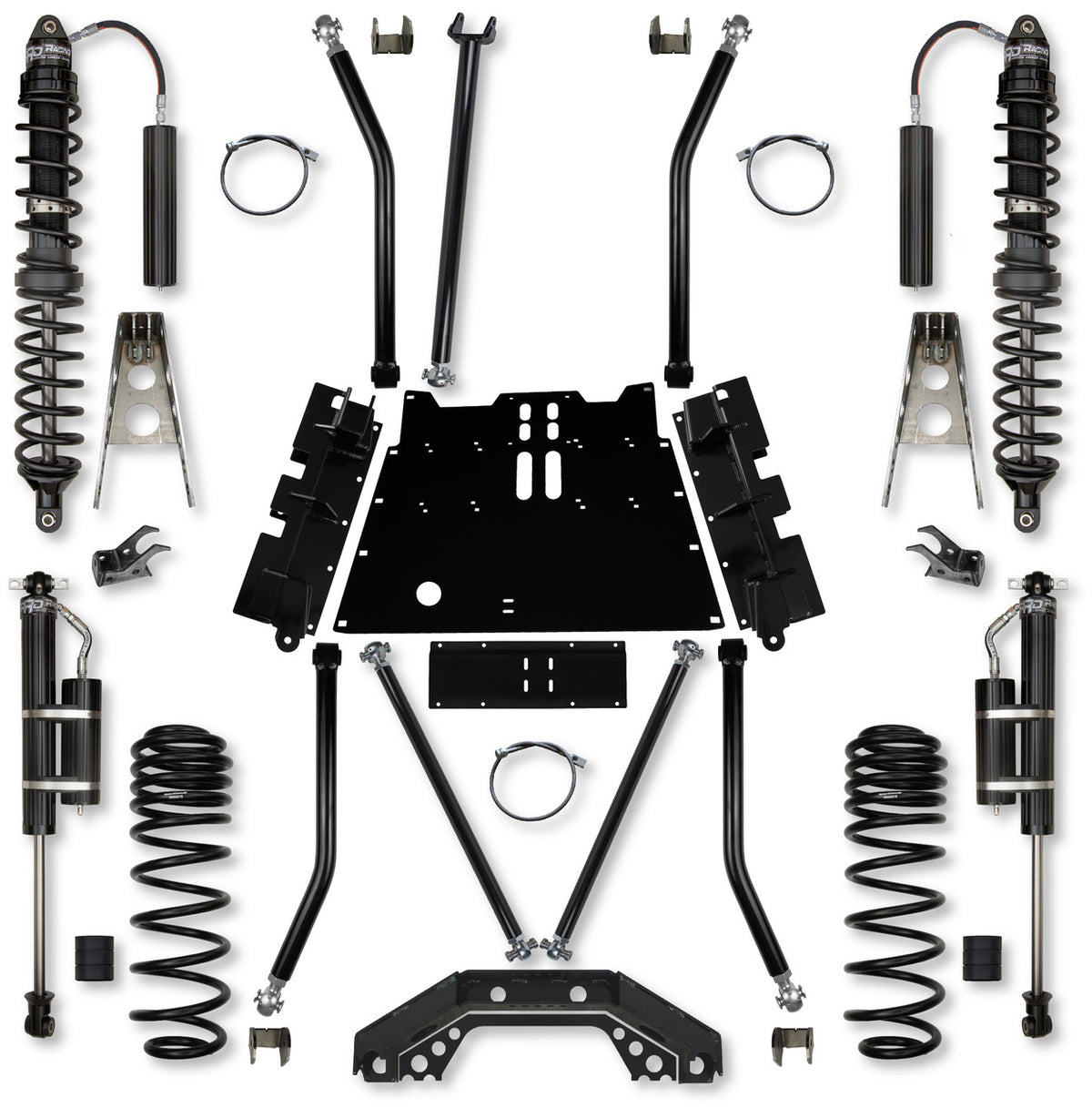4.5 Inch X-Factor X2 Flat-Belly 4 Inch Stretch Coilover Long-Arm Suspension System For Jeep Wrangler LJ Trail Runner System Stage 1 Rock Krawler