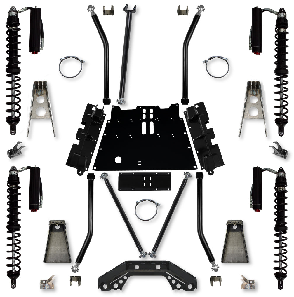 4.5 Inch X-Factor X2 Flat-Belly 4 Inch Stretch Coilover Long-Arm Suspension System For Jeep Wrangler LJ Trail Runner System Stage 2 Rock Krawler