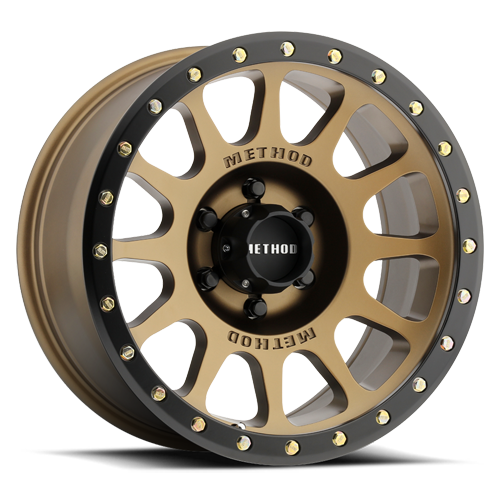 Aluminum Wheels 17x8.5 NV MR305 Bolt Pattern 6 On 139.7 Offset 0 Lip Size 1.3 Method Bronze BRZ Black Street Loc Method