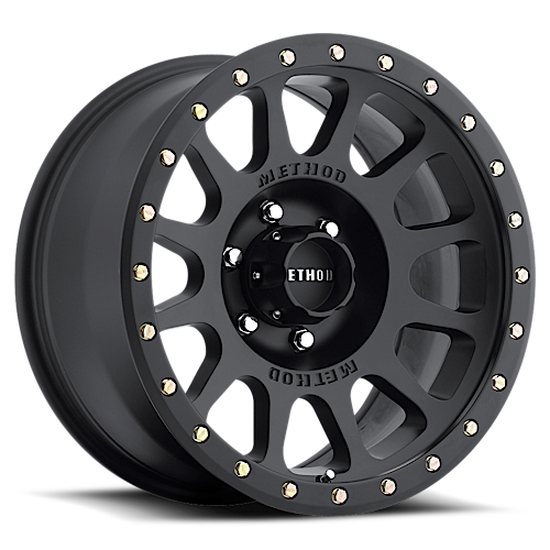 Aluminum Wheels 18x9 NV MR305 Bolt Pattern 6 On 139.7 Offset 18 Lip Size 1.38 Matte Black MB Method