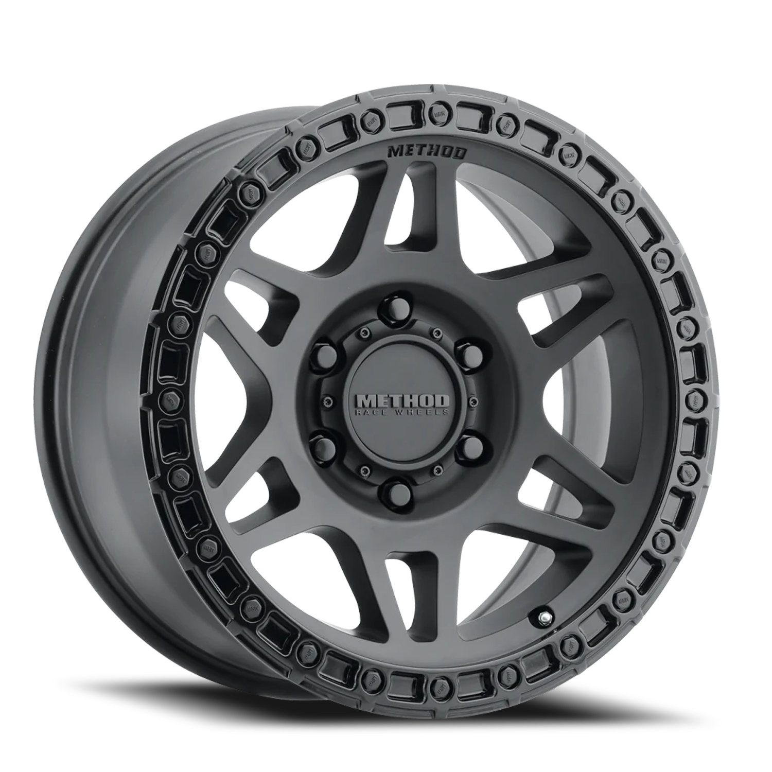 Aluminum Wheels 17x8.5 MR312 Bolt Pattern 6 On 139.7 Offset 0 Lip Size 0.98 Double Matte Black MBGL Gloss Black Lip Method