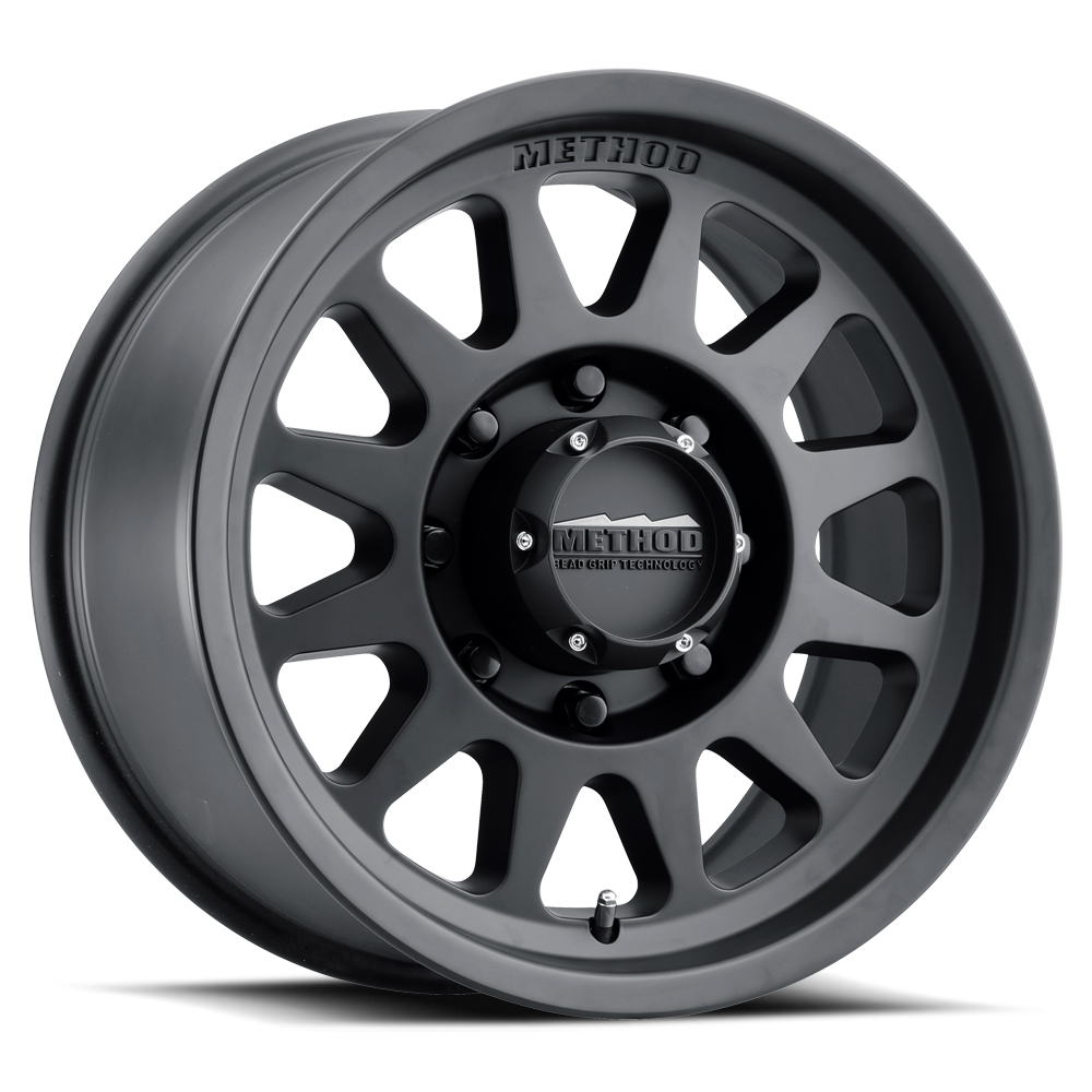 Aluminum Wheels 17x9 Bead Grip MR704 Bolt Pattern 8 On 170 Offset 18 Lip Size 1.77 Matte Black MB Method