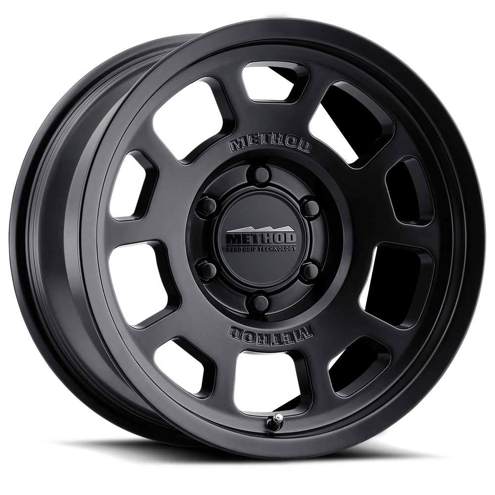 Aluminum Wheels 17x8.5 Bead Grip MR705 Bolt Pattern 6 On 139.7 Offset 0 Lip Size 1.22 Matte Black MB Method