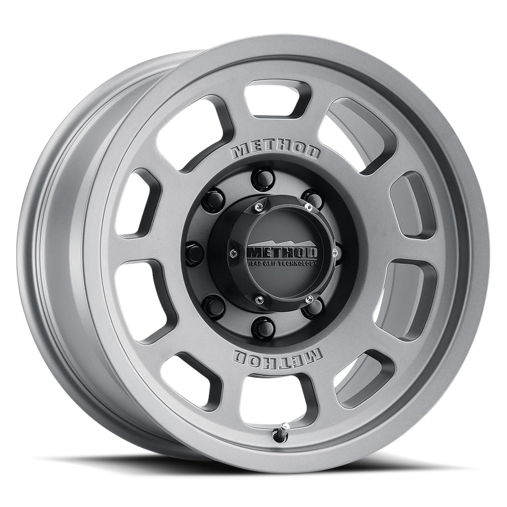 Aluminum Wheels 17x8.5 Bead Grip MR705 Bolt Pattern 8 On 165.1 Offset 0 Lip Size 1.22 Titanium SL Method