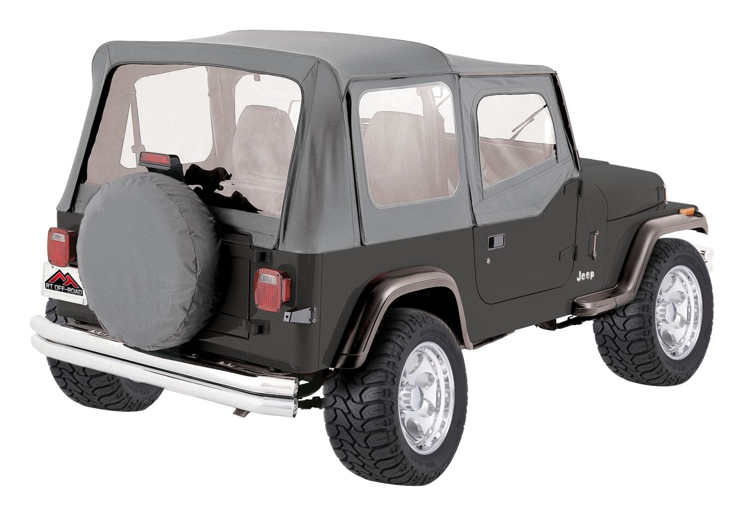 Gray OEM Replacement Soft Top for 1988-95 YJ Wrangler w/ Soft Upper Doors RT Off Road
