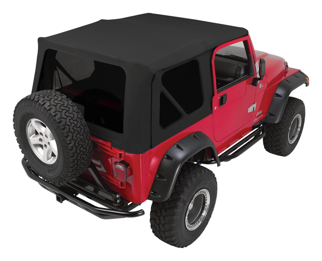 Black OEM Replacement Soft Top for 1997-06 TJ Wrangler w/ Full Steel Doors Black Diamond RT Off Road