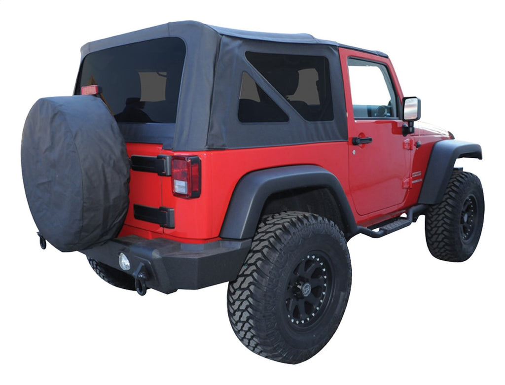 Black OEM Replacement Soft Top for 2007-09 JK Wrangler w/ 2-Full Steel Doors RT Off Road