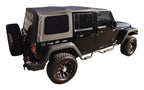 Black OEM Replacement Soft Top for 2007-09 JK Wrangler w/ 4-Full Steel Doors RT Off Road