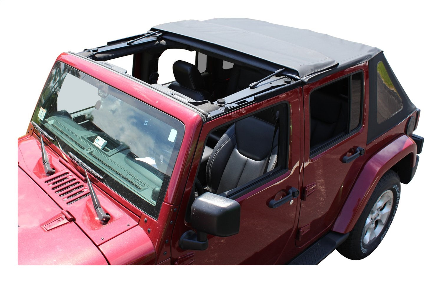 Black Diamond Bowless Soft Top w/ Tinted Windows for 07-18 JK Wrangler w/ 2 Dr. RT Off Road