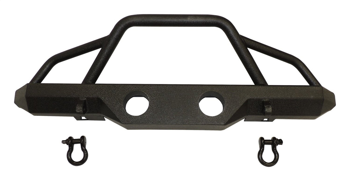 Black Textured Plate Steel Front Bumper for 76-06 Jeep CJs, YJ, TJ Wranglers RT Off Road
