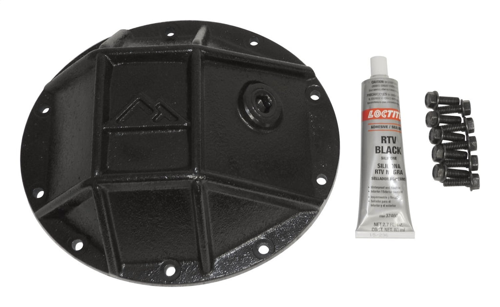 Heavy Duty Differential Cover 2007-2007 JK Wrangler 3/8 Inch Thick Forged Steel w/Ribs Semi-Gloss Black Powder Coat w/Flanged Hex Bolts/Recessed Fill Plug/RTV Dana 35 RT Off Road