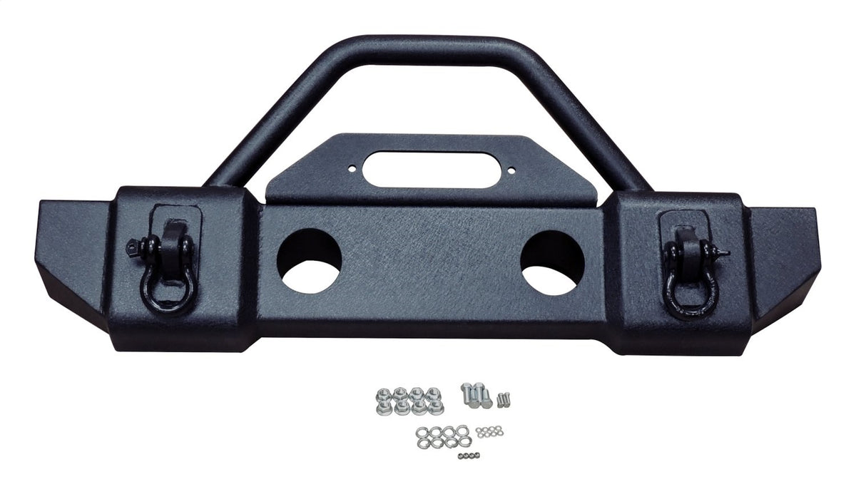 Front Bumper 2007-2018 JK Wrangler W/Shackle Mounts w/D-Rings HD Black RT Off Road