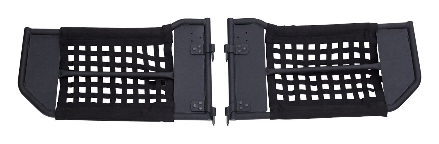 Tube Door Set Front 2007-2018 JK Wrangler Removeable Netting And Easy To Open Handles 1-1/4 Inch Steel Tubing Textured Black Powder Coat RT Off Road