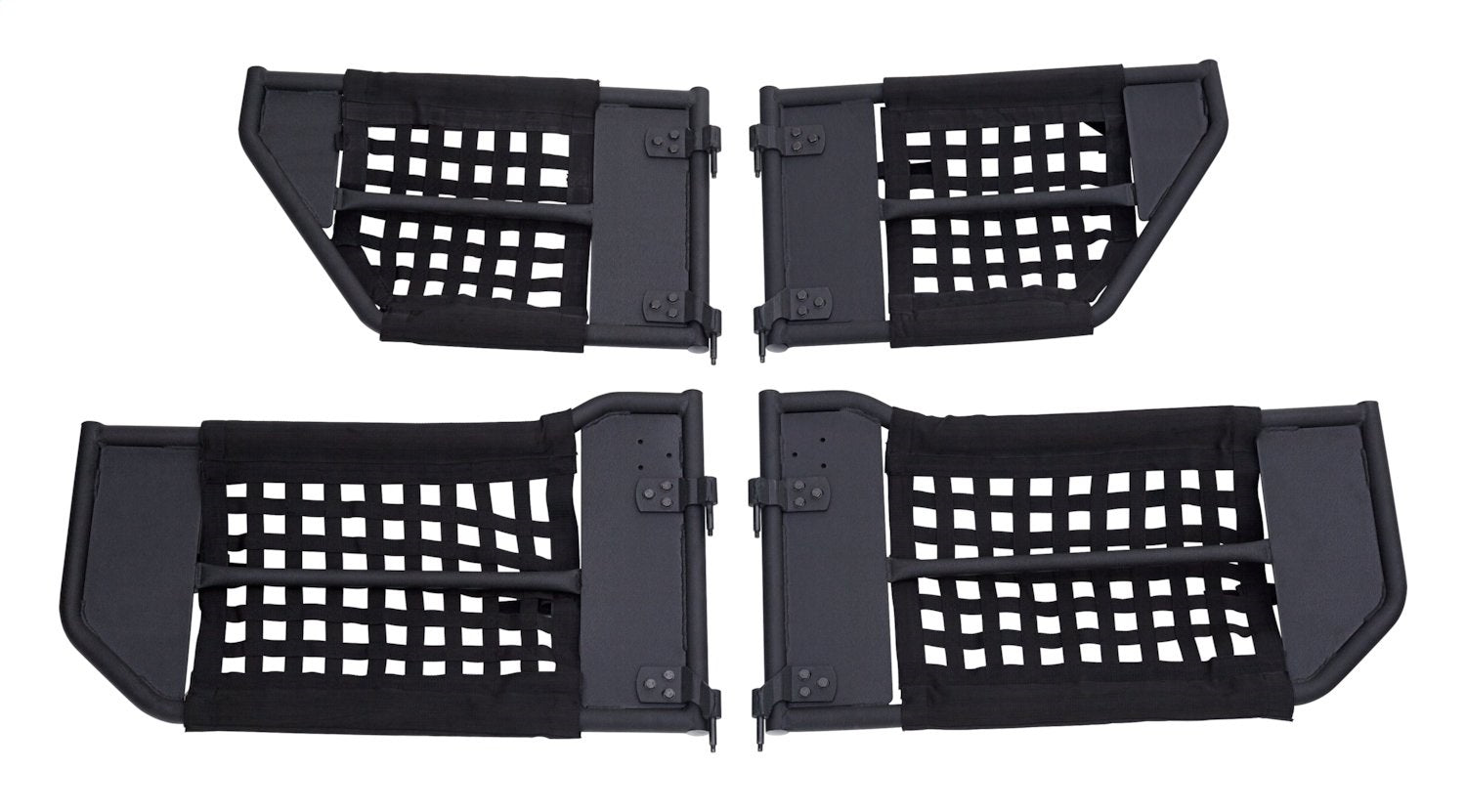 Tube Door Set 2007-2018 JK Wrangler Removeable Netting And Easy To Open Handles 1-1/4 Inch Steel Tubing Textured Black Powder Coat RT Off Road