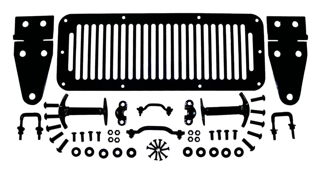 Hood Appearance Set 1987-1995 YJ Wrangler w/Hinges/Catches/Vent Cover/Footman Loop/Windshield Stops/Hardware Black RT Off Road