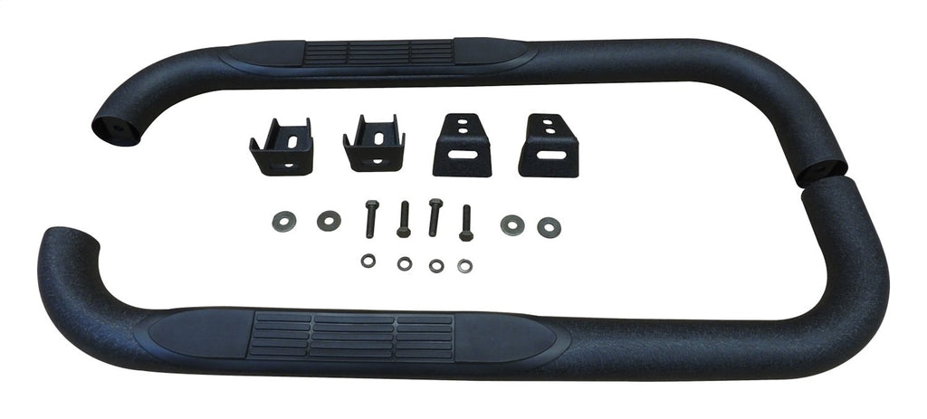 Black Textured 3 inch Tubular Side Steps for Jeep YJ & TJ Wrangler, Except Unltd TJ RT Off Road