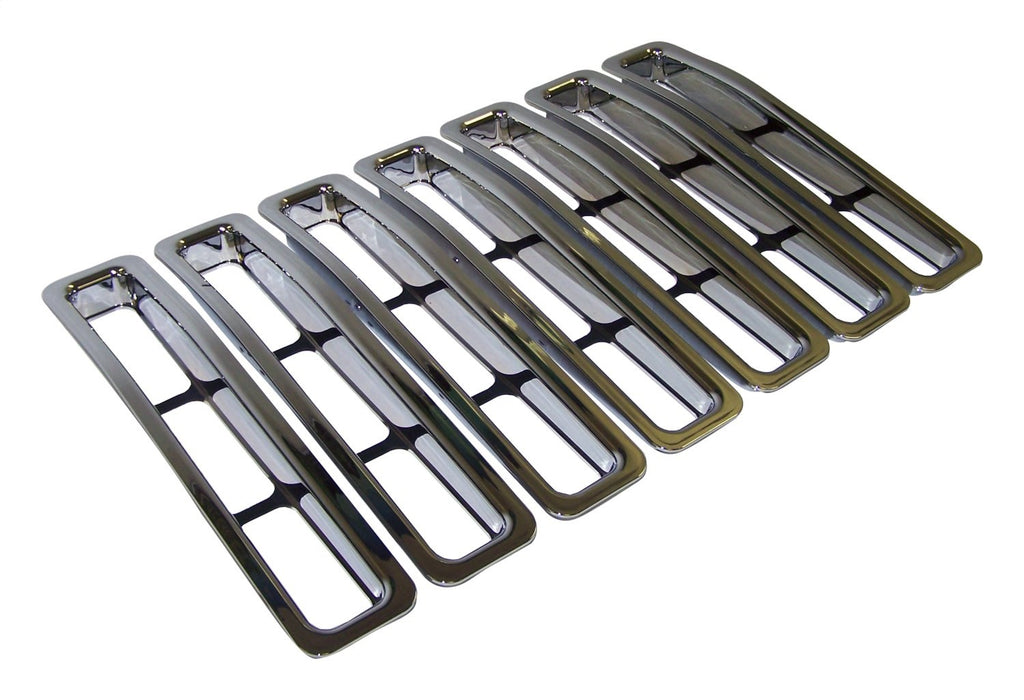 7 Piece Grille Insert Set for 1997-2006 Jeep TJ Wrangler, Chome Plastic, Snap-In RT Off Road