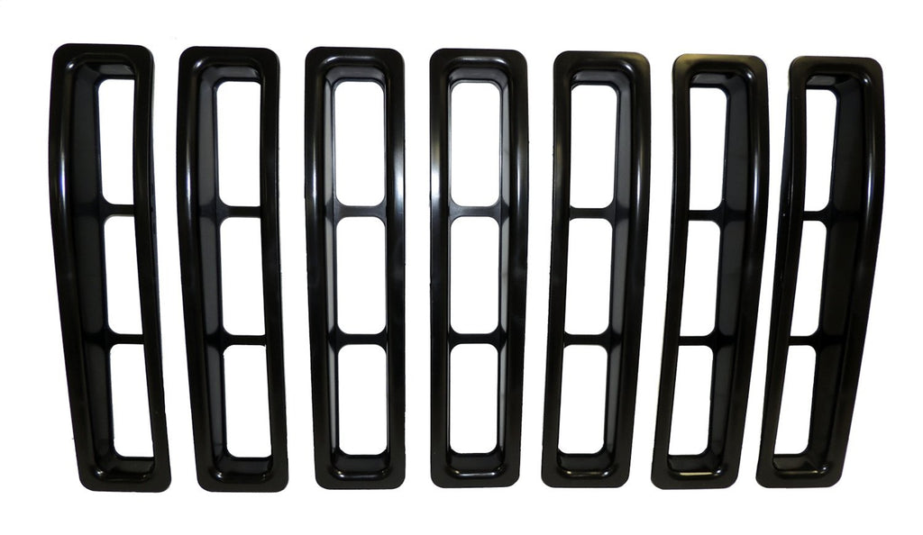 7-Piece Black Grille Insert Set for 1997-2006 Jeep TJ Wrangler (Snap-In) RT Off Road