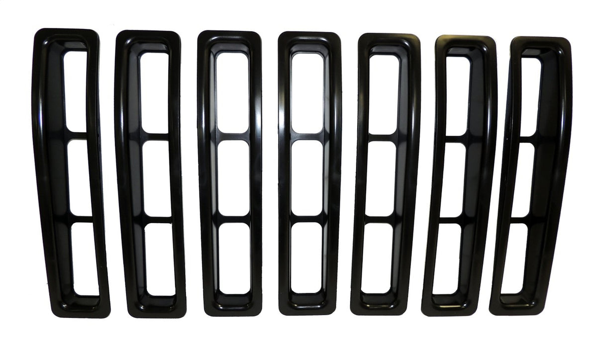 7-Piece Black Grille Insert Set for 1997-2006 Jeep TJ Wrangler (Snap-In) RT Off Road