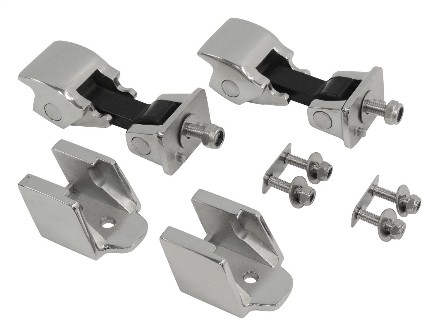 Left & Right Stainless Steel Hood Catch Kit for Jeep TJ Wrangler RT Off Road