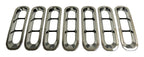 7-Piece Chrome Plastic Grille Inserts Chrome for 2007-201 JK Wrangler Snap-In Pieces RT Off Road