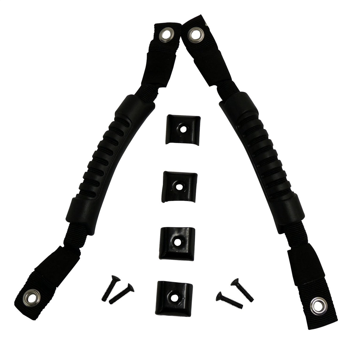 Door Handle Set, Left and Right, Black, Rubber Grips and Hardware RT Off Road