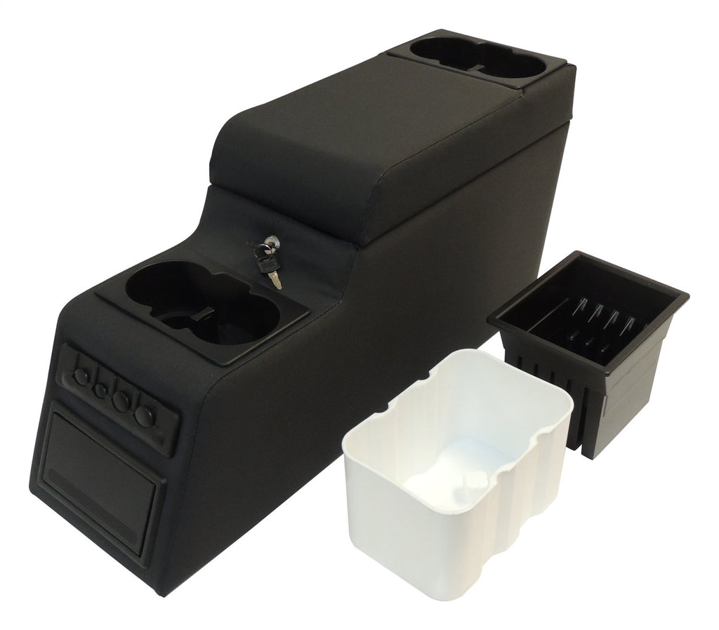 Locking Center Console 1987-1995 YJ Wrangler 4 Cup Holders A Cooler Insert and a Removable Storage Insert Black RT Off Road