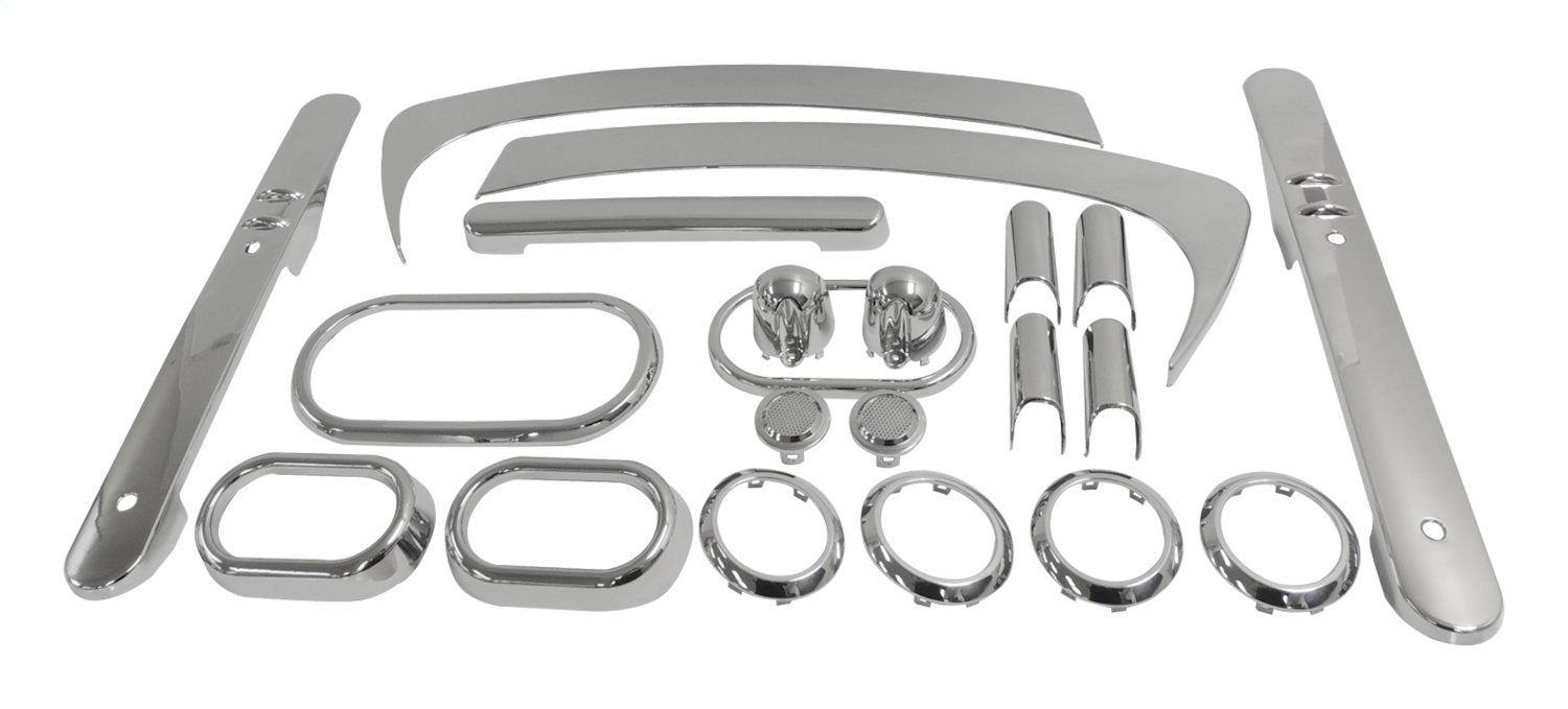 Chrome Finished Plastic Interior Accent Kit for Jeep 07-10 JK Wrangler w/ 2-Dr. RT Off Road