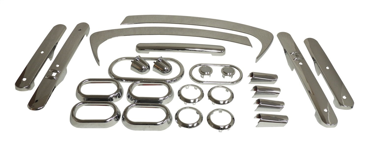 Polished Chrome Plastic Interior Accent Kit for Jeep 07-10 JK Wrangler w/ 4-Dr. RT Off Road