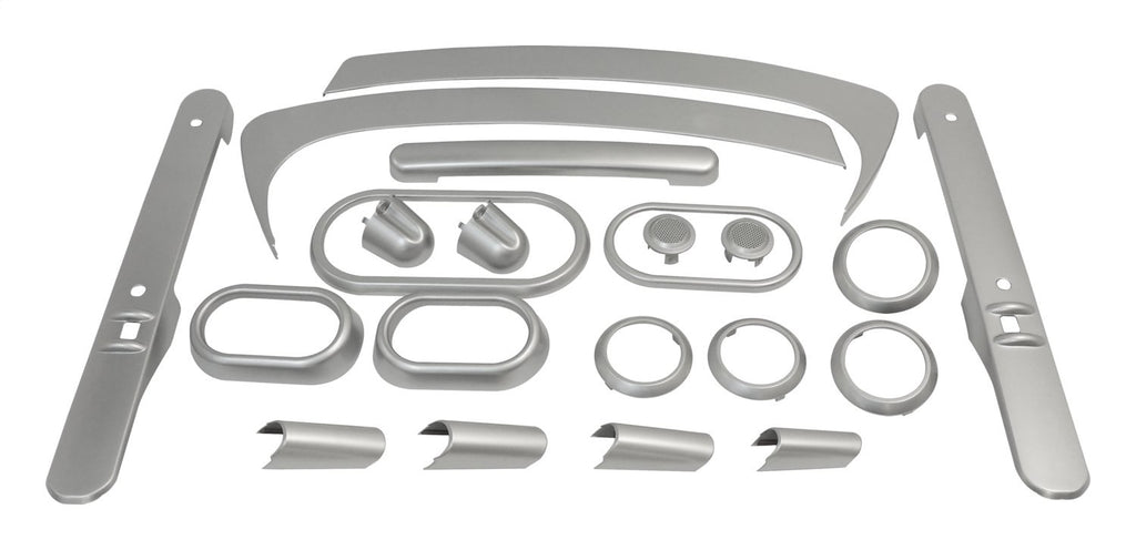 Brushed Silver Plastic Interior Accent Kit for Jeep 07-10 JK Wrangler w/ 2-Dr. RT Off Road