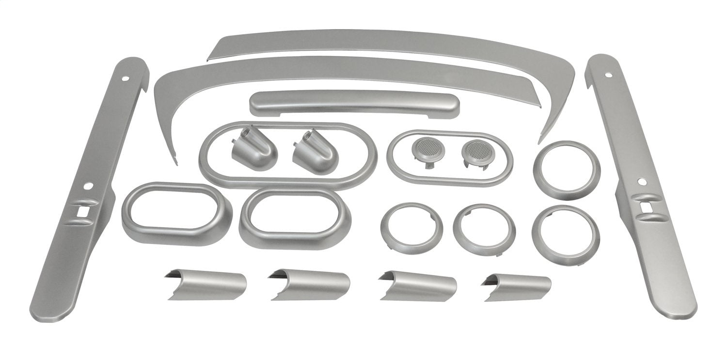Brushed Silver Plastic Interior Accent Kit for Jeep 07-10 JK Wrangler w/ 2-Dr. RT Off Road