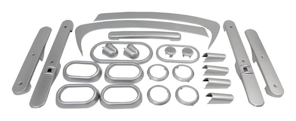 Brushed Silver Plastic Interior Accent Kit for Jeep 07-10 JK Wrangler w/ 4-Dr. RT Off Road