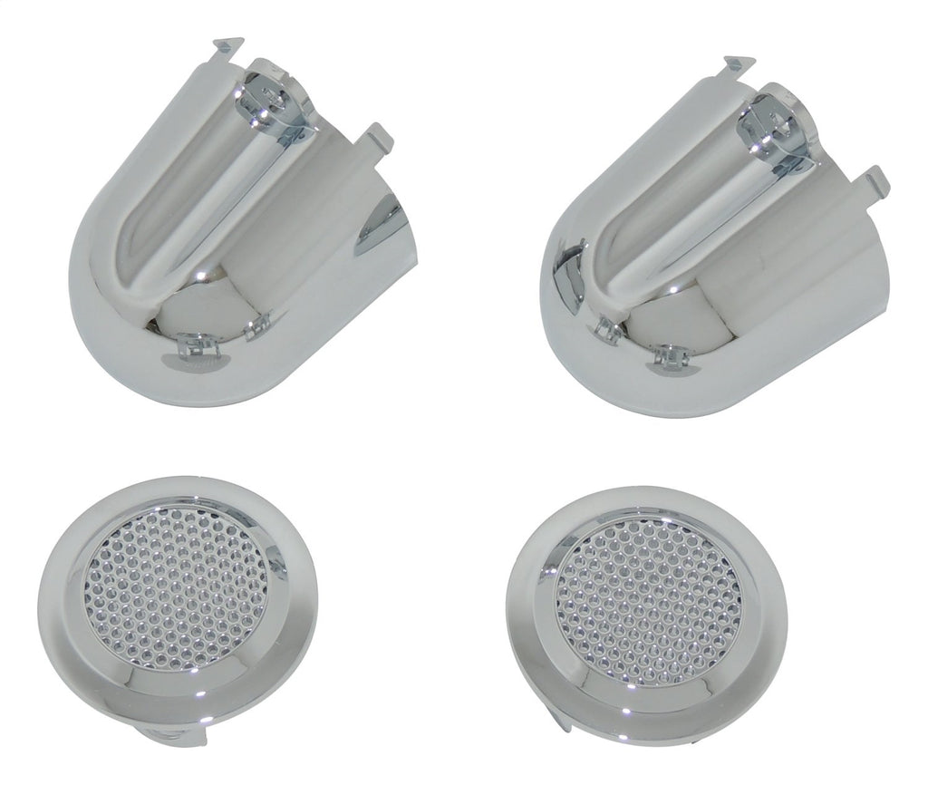 Plastic, Chrome Finish Tweeter Covers for Select 07-10 Jeep JK Wrangler RT Off Road