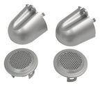Set of 2, Plastic, Silver Tweeter Covers for Select 07-10 Jeep JK Wrangler RT Off Road