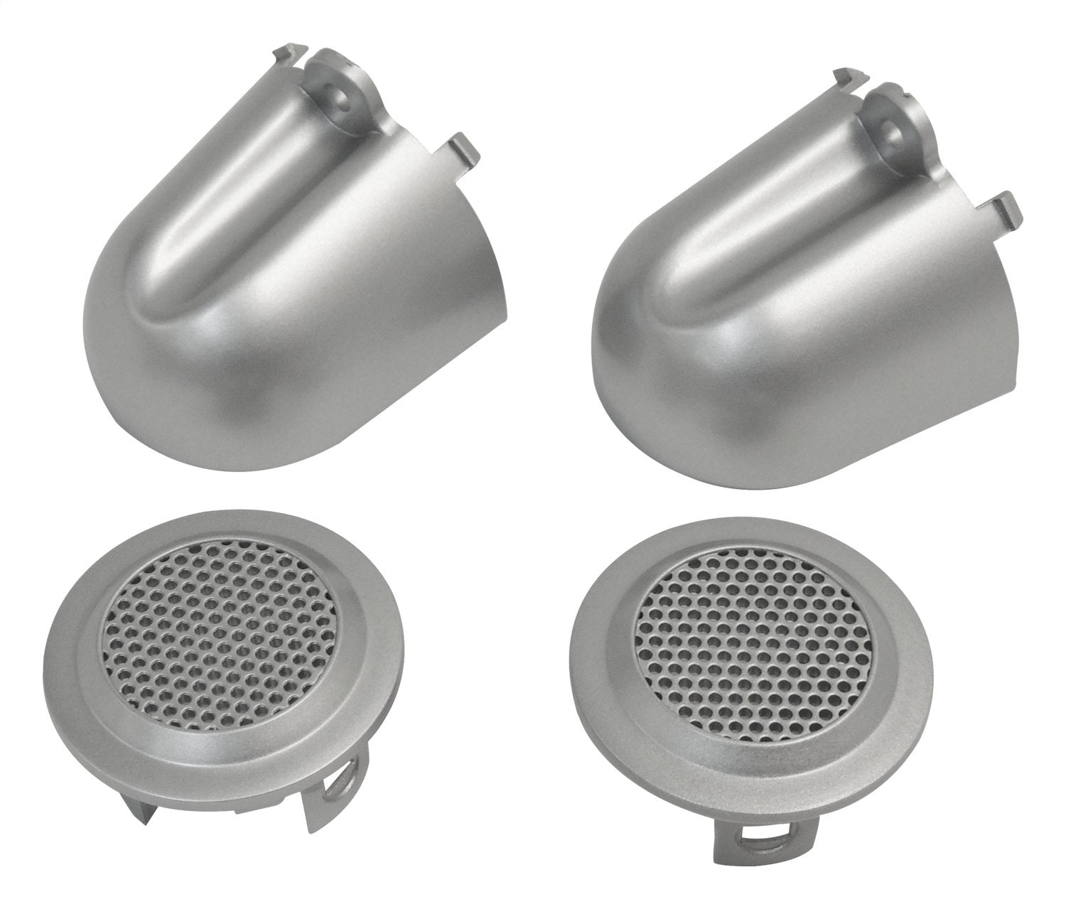 Set of 2, Plastic, Silver Tweeter Covers for Select 07-10 Jeep JK Wrangler RT Off Road