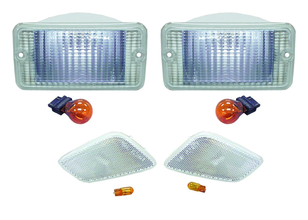 Front Clear Parking & Side Marker Lamp Kit for 97-06 Jeep TJ Wrangler RT Off Road