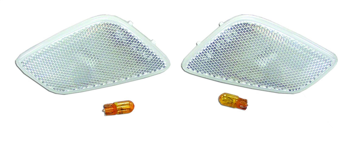 Front Clear Side Marker Light Kit w/ Amber Bulbs for Jeep 97-06 Jeep TJ Wrangler RT Off Road