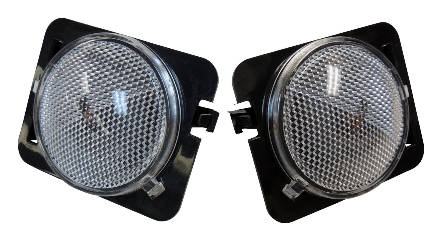 Clear Side Marker Light Kit w/ Amber Bulbs for 2007-2018 Jeep JK Wrangler L & R RT Off Road